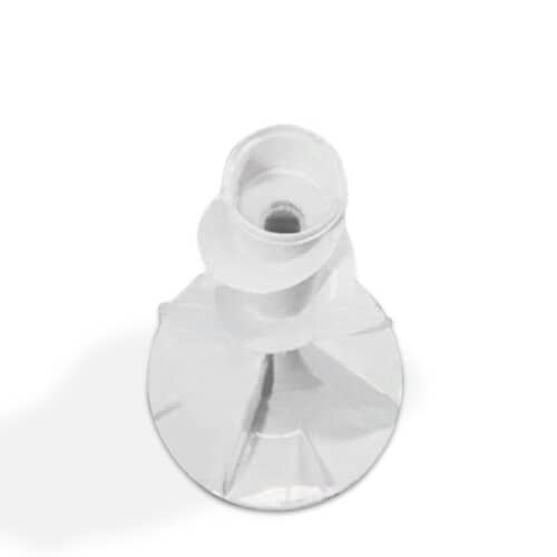 View showing the base of the agitator, illustrating the structure supporting the vanes.