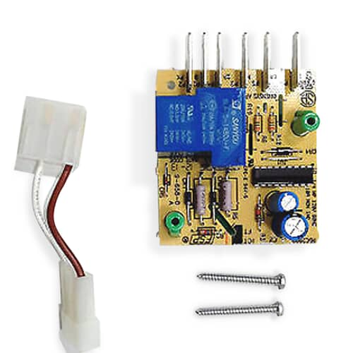 Whirlpool 4388931 Refrigerator Defrost Control Board with wiring harness and screws.