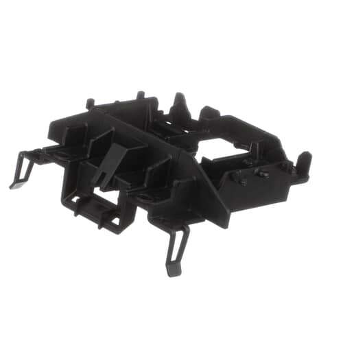 Side view of the Whirlpool 8193882 door latch bracket, showing the metal structure.