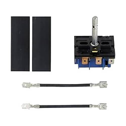 Angled view of the Whirlpool 8203534 electric range infinite control switch kit (blue housing).