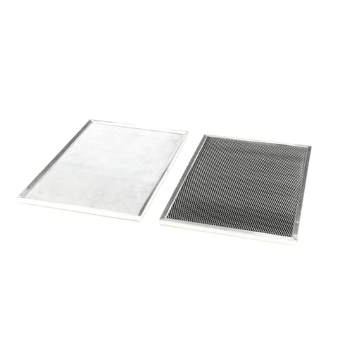 Front view of the W10386873 range hood charcoal filters.