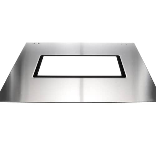 Straight view of the OEM replacement W10401225 outer door panel fascia for wall ovens.