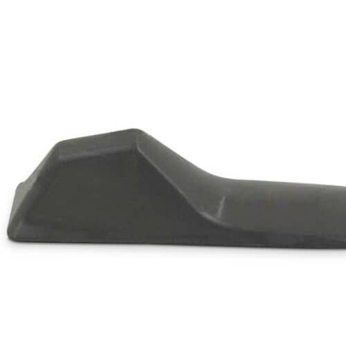 A side profile view of the gray Whirlpool WP8182233 washer drum baffle, showing its ramp-like design that lifts clothes.