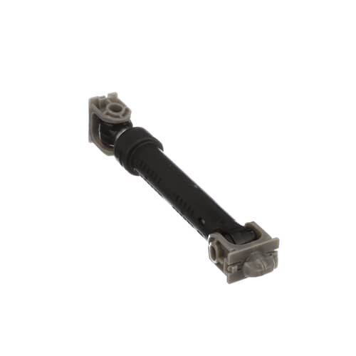 An angled perspective of the Whirlpool WP8182703 shock absorber, highlighting its compact design and mounting points.