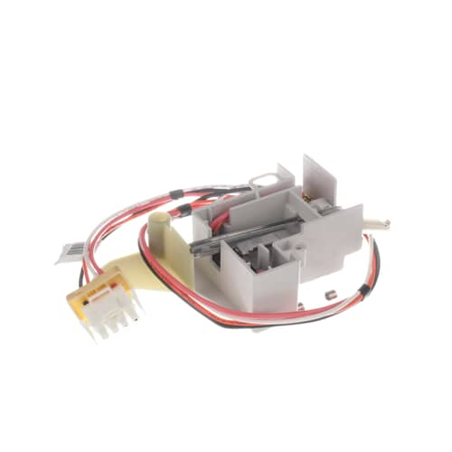 Top view of the Whirlpool 12001514 Switch Assembly with Fuse displaying circuit housing and wiring layout.