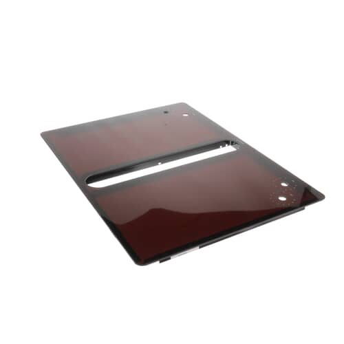 Whirlpool 74007072 glass main top (black) with mounting points visible.