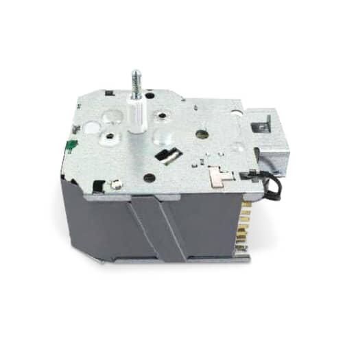 Top view of the Whirlpool WP661649 Washer Timer showing the mounting shaft and terminal layout. Regulates wash cycle duration and electrical components for precise operation.