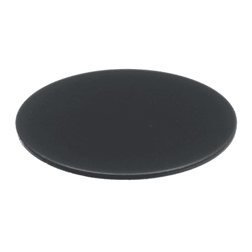 Smooth black oval heating element cover.
