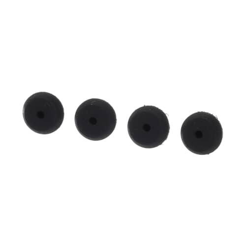 Overhead view of four replacement Bosch burner grate foot pads (00413552).