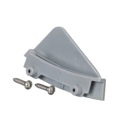 Side profile view of the angled gray plastic deflector component.