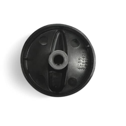 Rear view of the 316442513 knob showing the D-shaped shaft hole.