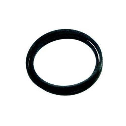 A single black, round appliance belt shown isolated in a circular shape.