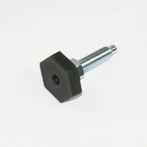 Isolated view of the leveling leg assembly against a white background