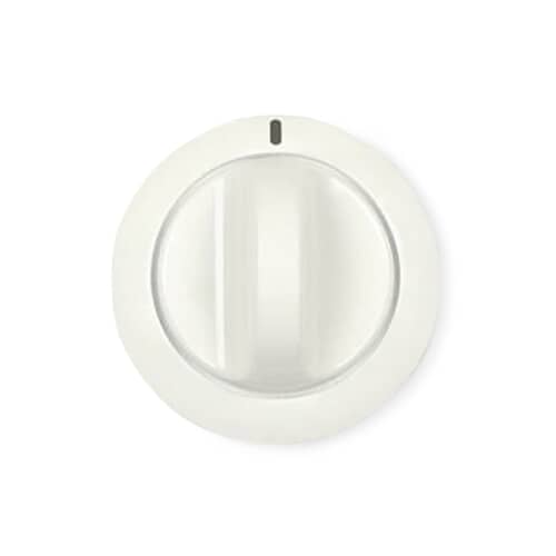 Plain view of the white control knob showing the indicator line near the top.
