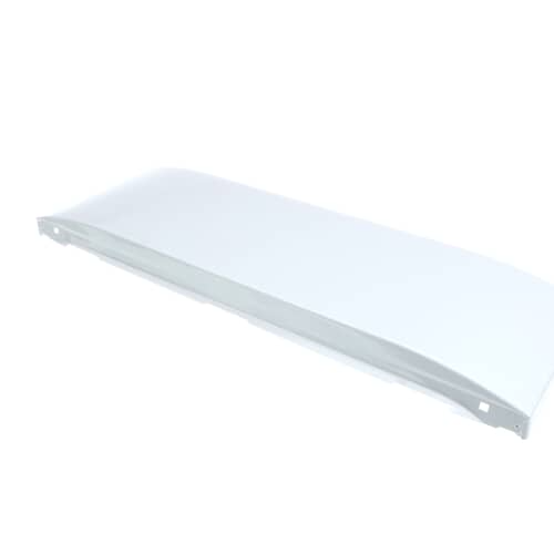 Angled view of the long, curved white front service panel against a white background.