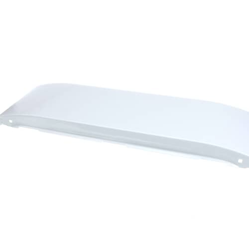 Front-on view of the white service panel showing its slight curvature.