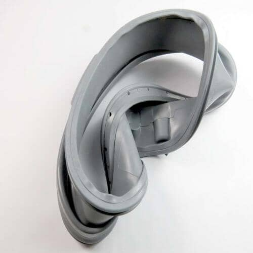 Folded gray Electrolux washer door boot seal showing thick rubber construction