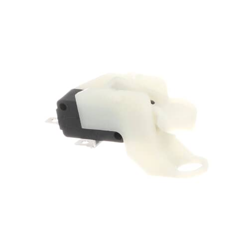 Electrolux 154773201 dishwasher float switch assembly showing the white actuator and black microswitch body