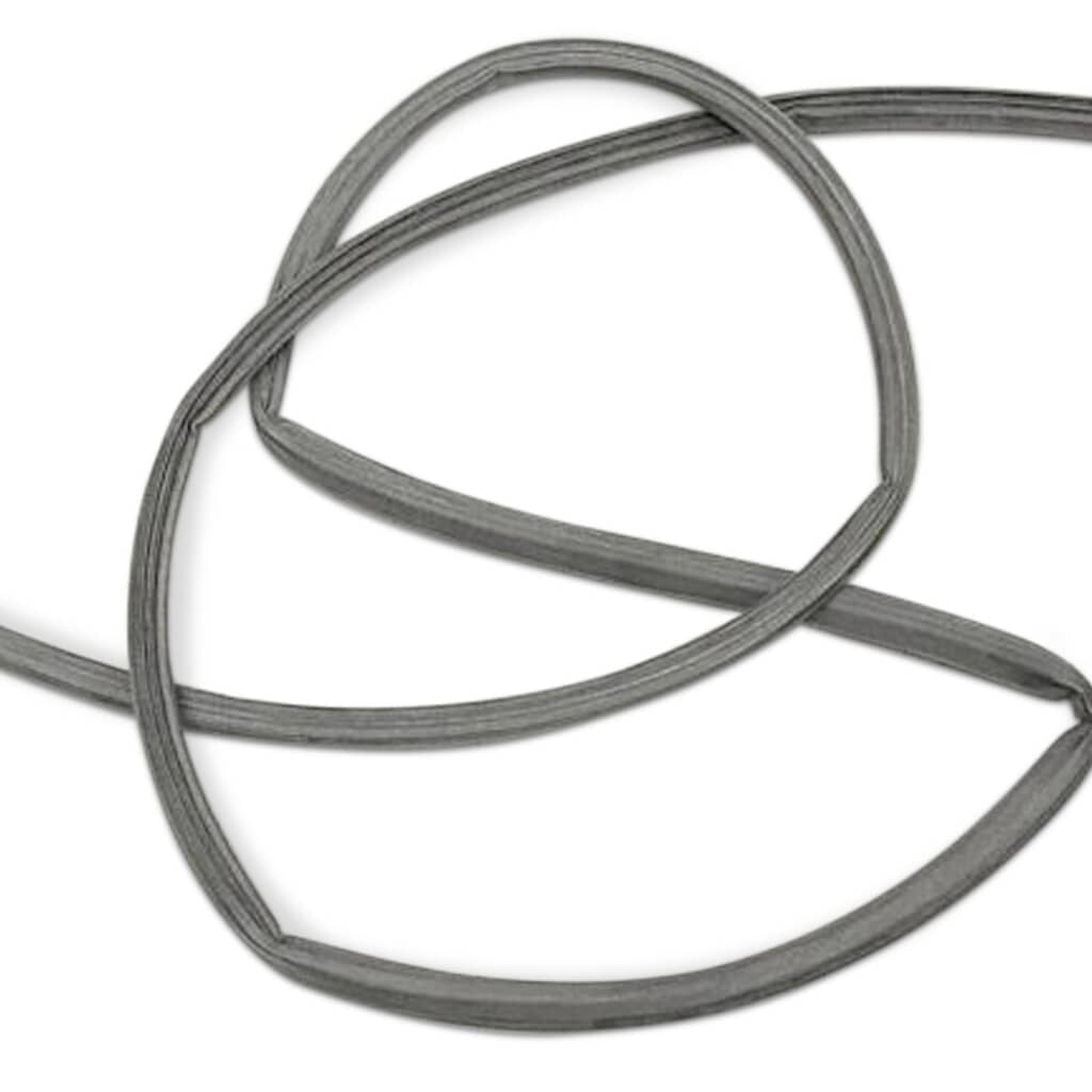 Front view of the Electrolux 154827601 Dishwasher Tub Gasket, showing the durable rubber material designed to provide an efficient and leak-proof seal between the dishwasher tub and door.