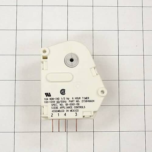 Angled view showing the side label (MOTOR 23AD128P005) and the electrical terminals (1, 4, 3, 2).