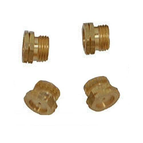 Angled view of the four gas burner jets (orifices) used for LP conversion.