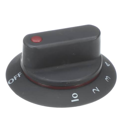 Electrolux 318099104 black gas valve knob showing numbered heat settings (2, 3, 4).