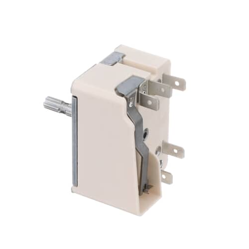 Side view of the infinite control switch with the control shaft.