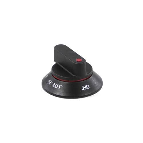 Alternative view of the gas range control knob.