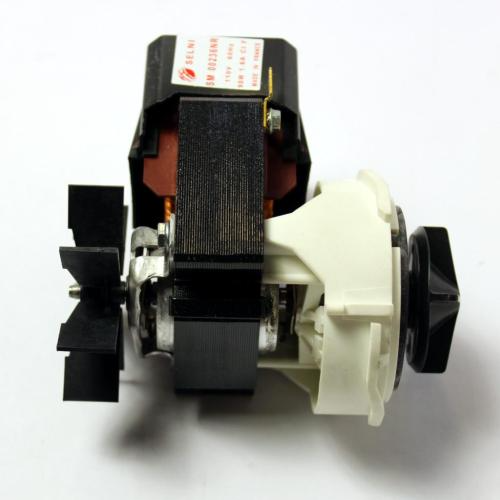 Fisher & Paykel 479595 dishwasher drain pump assembly showing the motor housing and black cooling fan