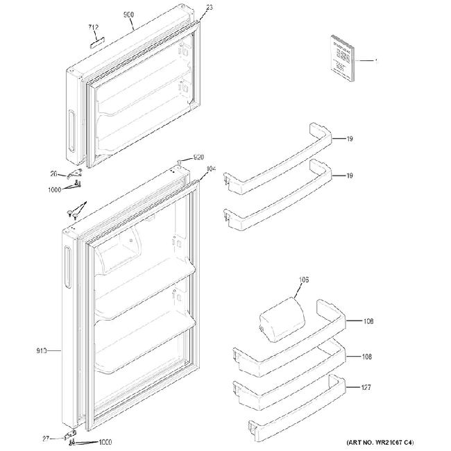 GE WR17X30024 Refrigerator Door Shelf Bar OEM Replacement