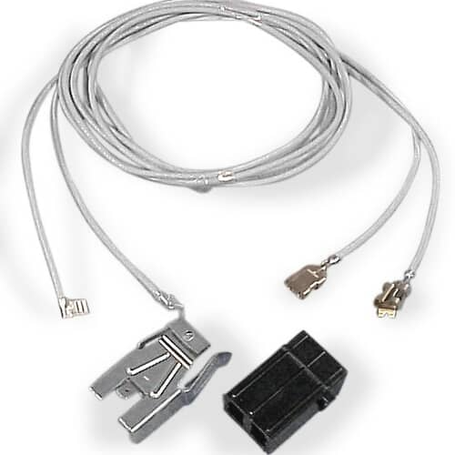 GE WB17X210 Surface Burner Terminal Block Kit with mounting clip and purple wire leads.