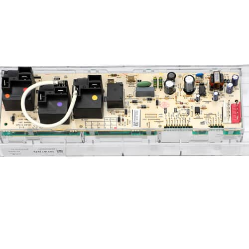 Top view of the GE WB27X45466 oven control board.