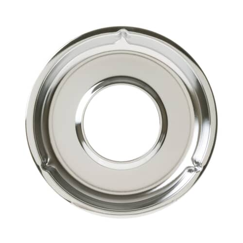 GE WB31K5026 9-inch chrome burner drip bowl (aeration pan) for gas ranges.