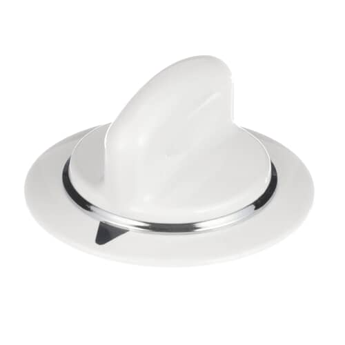Angled view of the knob highlighting the sloped handle and the chrome accent ring.