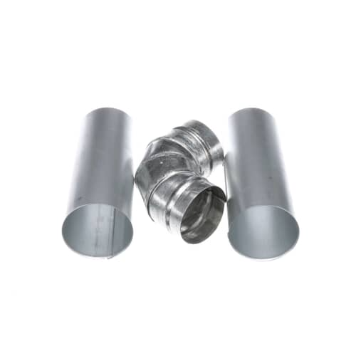 View of the kit components showing the ribbed appearance of the central elbow piece.