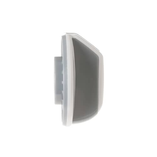 Side profile view of the white and gray GE control knob assembly.