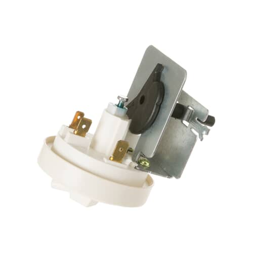 Top view of the white circular diaphragm housing with markings against a white background