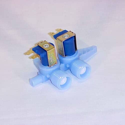 GE WH13X10024 dual-inlet water valve with two blue solenoids