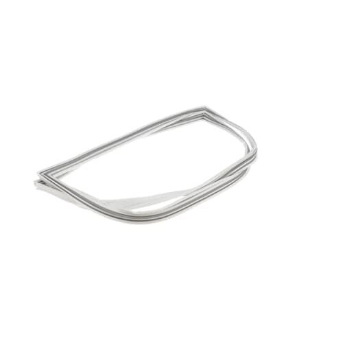 Angled view of the rectangular gasket showing the outer white frame and the inner dark sealing fins.