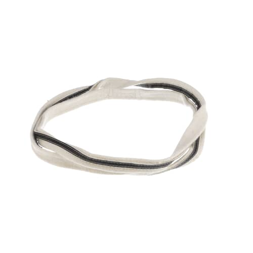 LG dryer drum seal showing the felt material and black stitching, lightly twisted