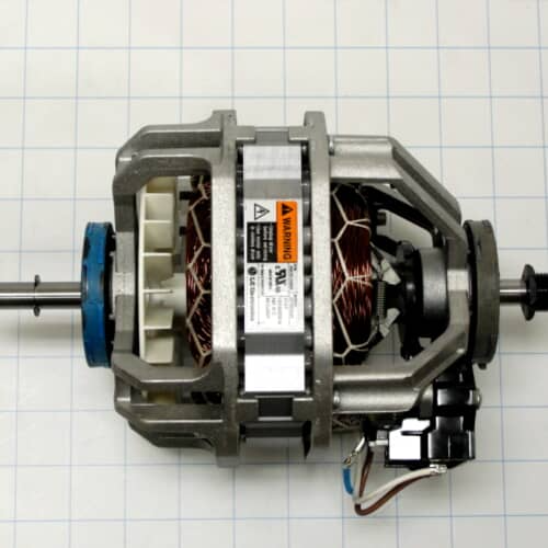 LG 4681EL1008A washer drum motor assembly shown on a measurement grid