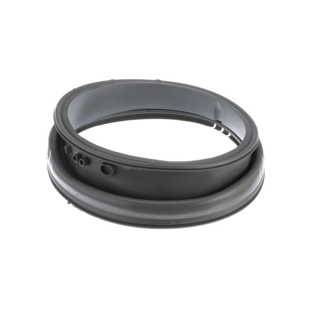 Front view of the LG 4986ER0004F Washer Door Gasket, showing the rubber seal designed to prevent water leakage between the washer tub and door.