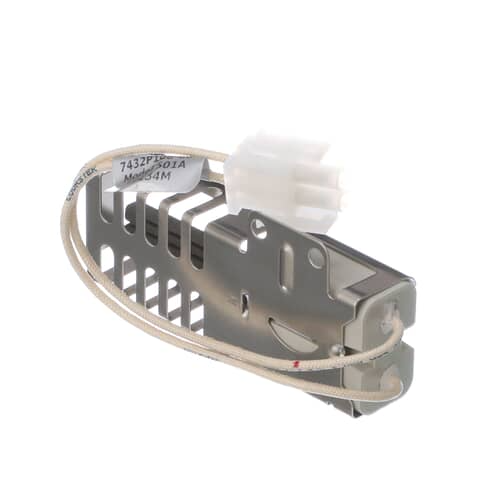 Ceramic oven gas igniter and mounting bracket.