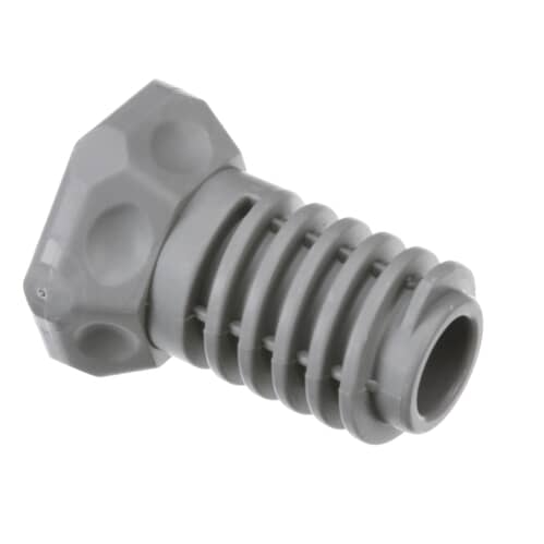 Side view of the gray leveling leg against a white background