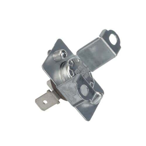 Side view of the bracket showing its depth and the edges that secure the disc-shaped thermostat.