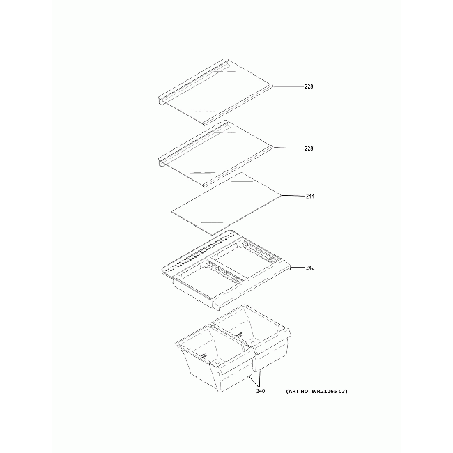 GE WR72X31124 Refrigerator Drawer Cover OEM Replacement