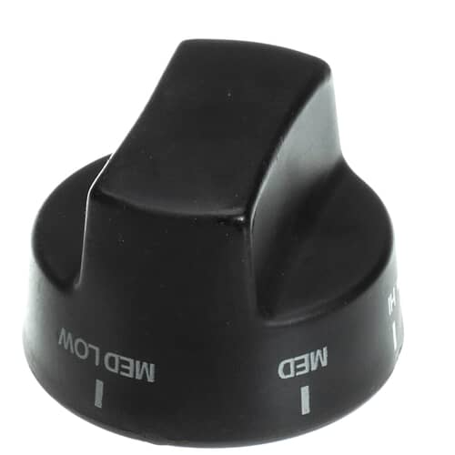 Angled view of the replacement Viking surface burner knob.