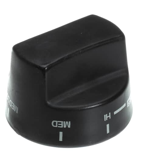 Viking PA010034 Gas Range Top Burner Control Knob in black, showing HI/MED markings.
