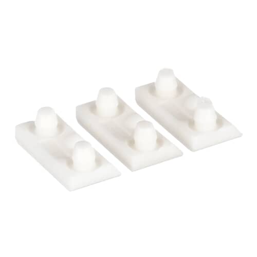 Angled view showing the rectangular shape and two nubs on each white Whirlpool pad