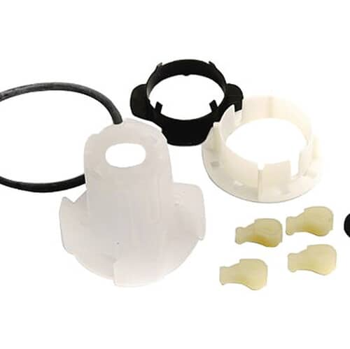 Washer agitator repair kit components including main hub, thrust ring, and gasket